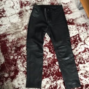 Vintage Black 100% genuine leather pants